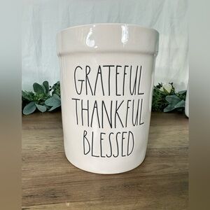 Rae Dunn GRATEFUL THANKFUL BLESSED crock